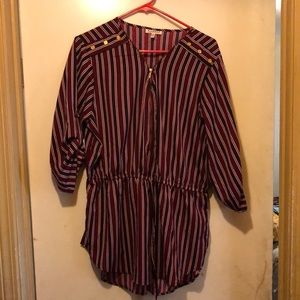 1X stripped blouse.  Light material